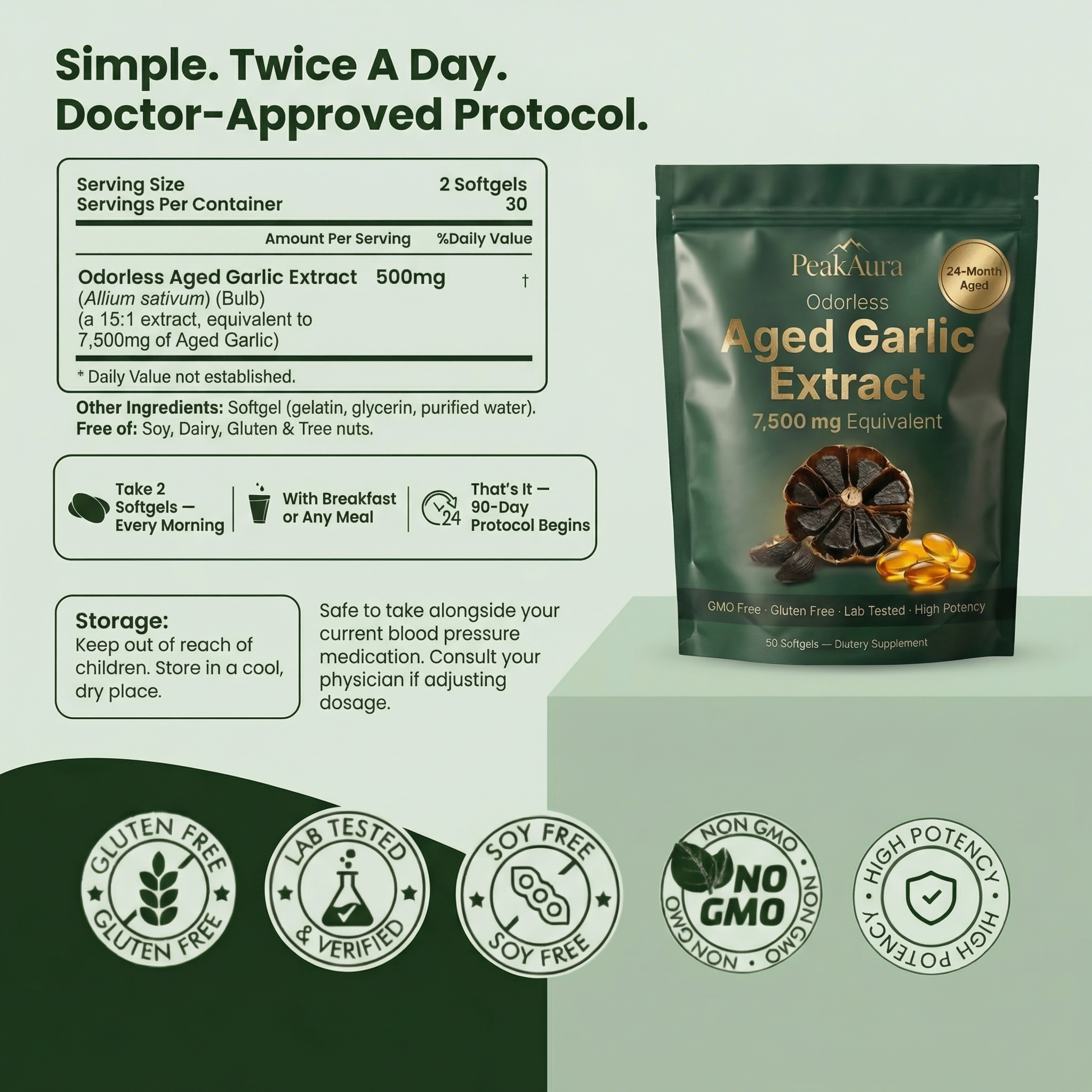 Aged Garlic Extract - Odorless Softgels for Intimacy