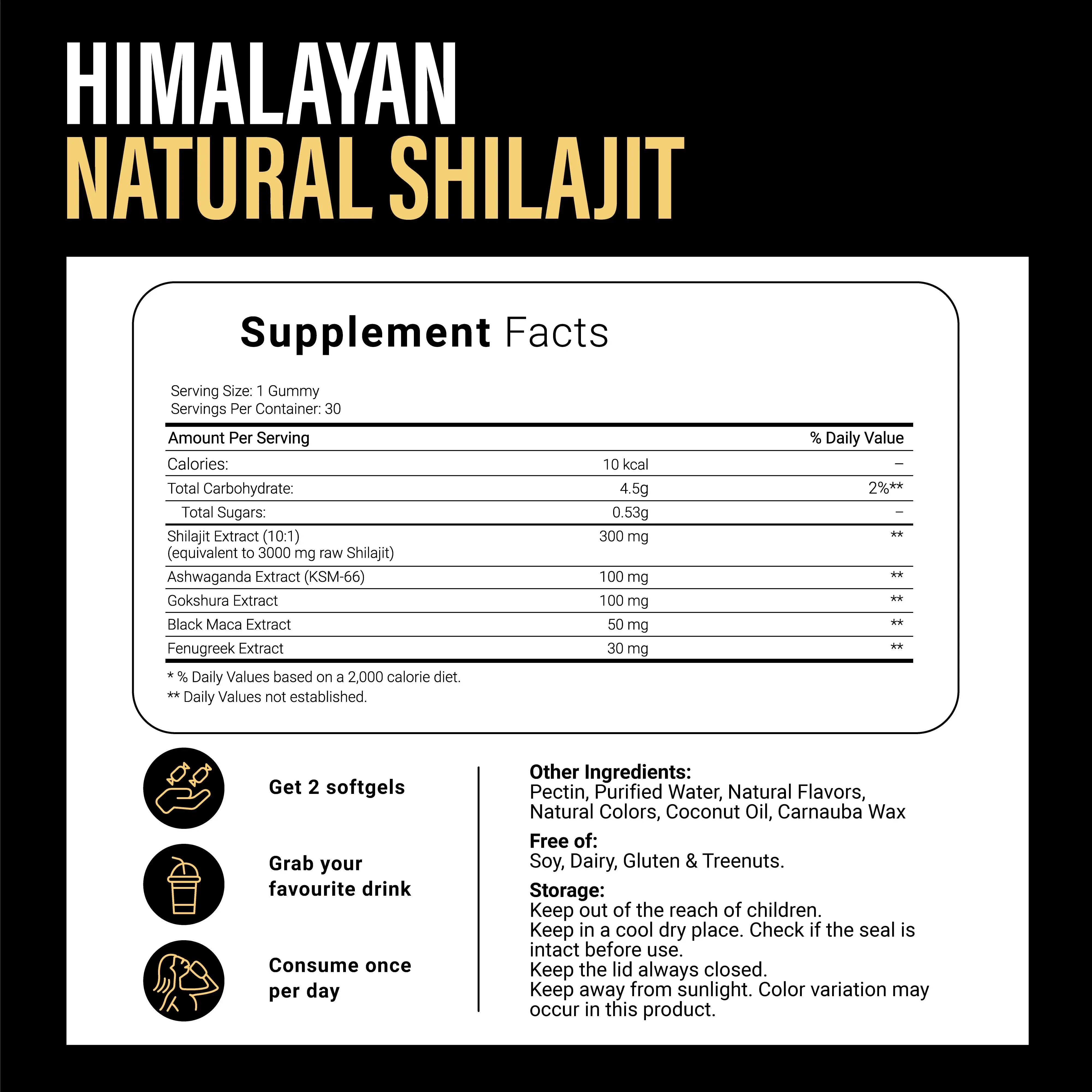 Premium Shilajit Gummies - 3000mg Kidney Cleanse & Vitality